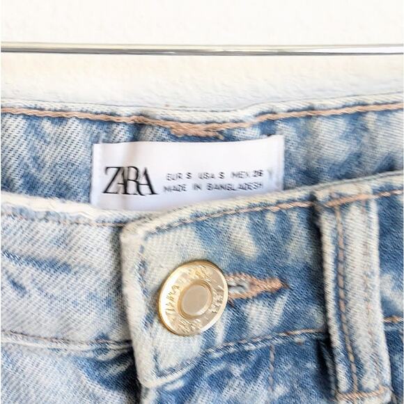 Zara Denim Midi Front Slit High Waist Zipper Jean Skirt, size S - Picture 3 of 9